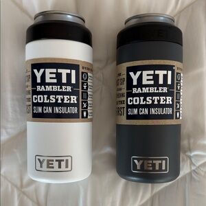 Yeti Rambler Colster Slim Can Insulators — White & Charcoal